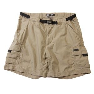REI Cargo Shorts Bermuda Womens 8 Beige UPF 50 Belted Hiking Outdoors